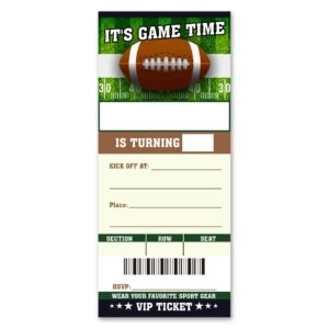 vahatan football birthday party invitations 20 pack it's game time football ticket invitations with envelopes invites cards for birthday party