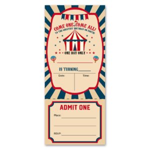 vahatan carnival birthday party invitations 20 pack carnival theme ticket invitations with envelopes invites cards for birthday party