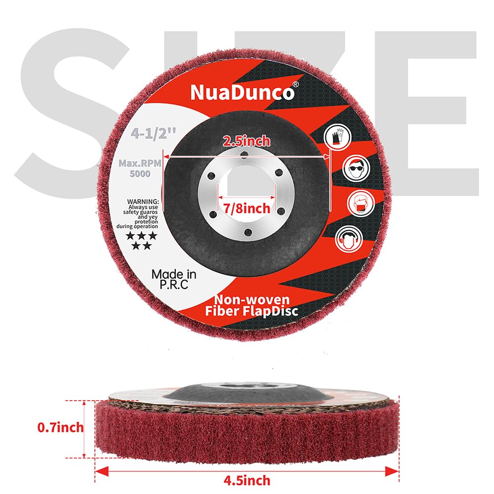 NuoDunco 15Pcs 180# 320# 600# Scour Flap Disc 4 1/2 Inch Angle Grinder Attachment for Metal & Wood Scouring Pads Polishing Wheel Sanding Disc Paint Rust Remover