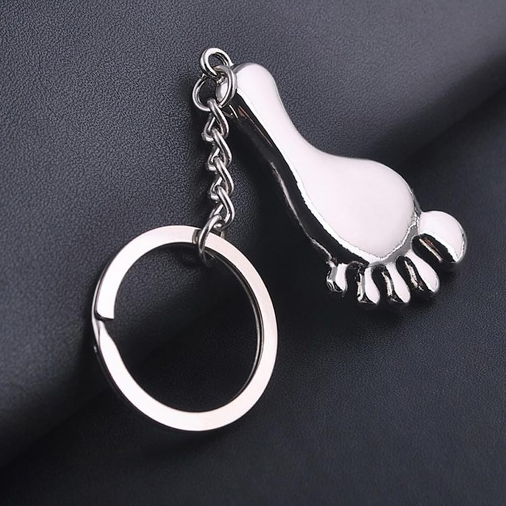 COLLBATH 3pcs Key Chain Car Key Holder Car Key Ring Metal Keychain Friendship Keys Holder Decorative Keyring Foot Shape Keyring Bag Hanging Key Ring Foot Shaped Keychain Footwear Bags Baby