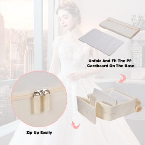 Wedding Dress Storage Box - Wedding Dress Preservation Box - Wedding Dress Preservation Kit ,with 20 Sheets of Acid Free Tissue Paper, Breathable,Foldable,Bridal Must-Have Heirlooms (Beige)