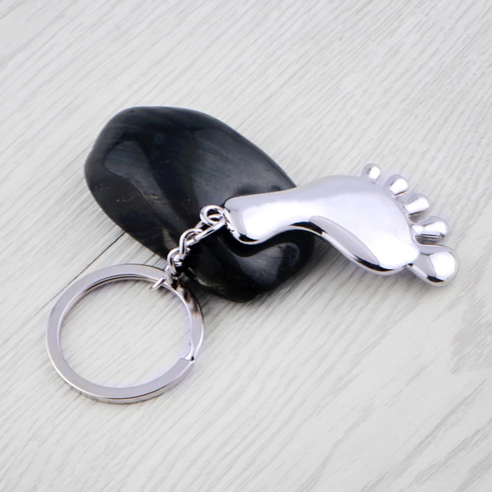 COLLBATH 3pcs Key Chain Car Key Holder Car Key Ring Metal Keychain Friendship Keys Holder Decorative Keyring Foot Shape Keyring Bag Hanging Key Ring Foot Shaped Keychain Footwear Bags Baby