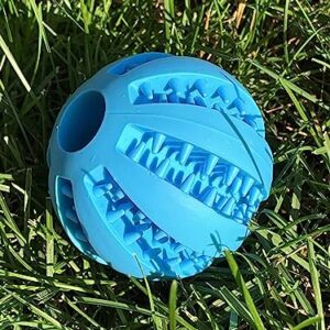 Blue 7cm Rubber Dog Ball Chew Toy for Enrichment and Teething