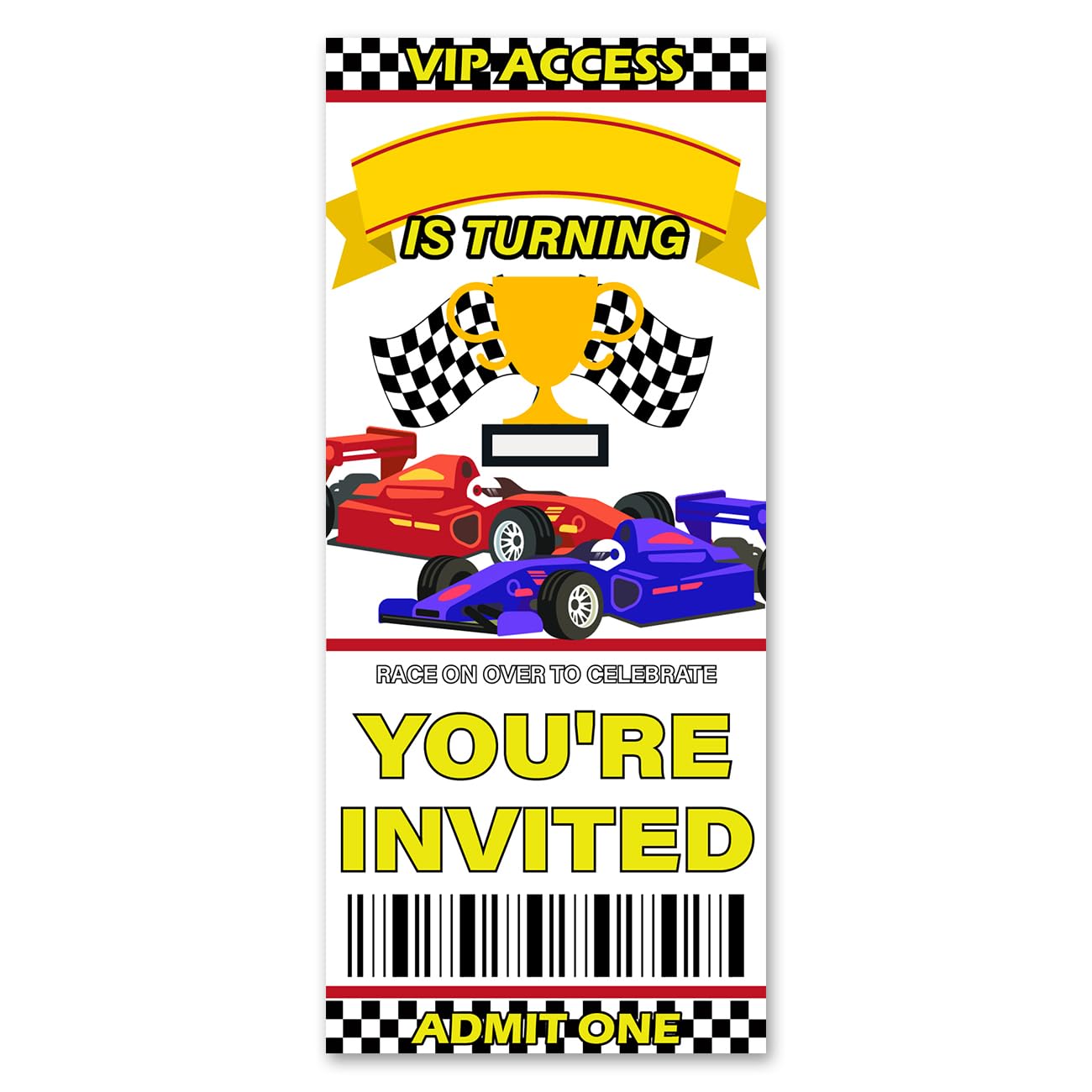 VAHATAN Race Car Birthday Party Invitations 20 Pack Race Car Ticket Invitations with Envelopes Invites Cards for Birthday Party