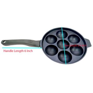 Appam Pan Appam Maker Non Stick Ebelskiver Patra Pancake Mold Appachatty Paniyaram Pan 7 Cavity Paniyarakkal Egg Pan Aluminium Appe Pan with Stainless Steel Lid