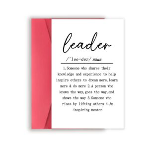 perfect bosses day card gifts for boss leader, humor leader definition gift for boss lady, happy boss's day card for your leader, boss day card from staff coworker employee, birthday card for leader