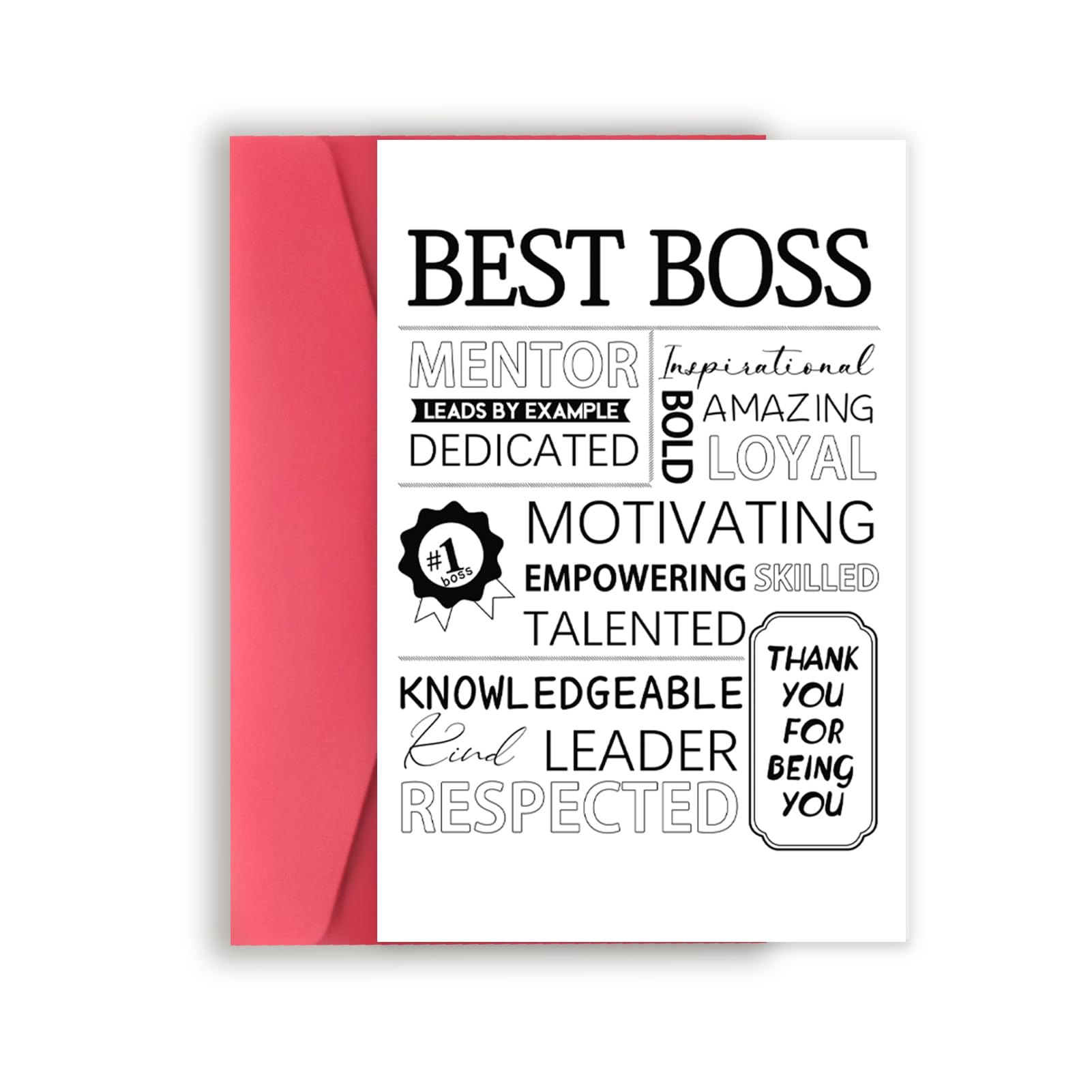 National Boss Day Card Gifts for Office Women Men, Best Boss Ever Card, Happy Boss Day Card from Group, Unique Bosses Day Card from Us Him Her