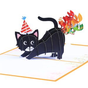 dubrix 3d pop up funy cat birthday cards pop up greeting cards happy birthday gift pop-up card for animal lovers, men, women, dad, husband, friends, kids, etc.