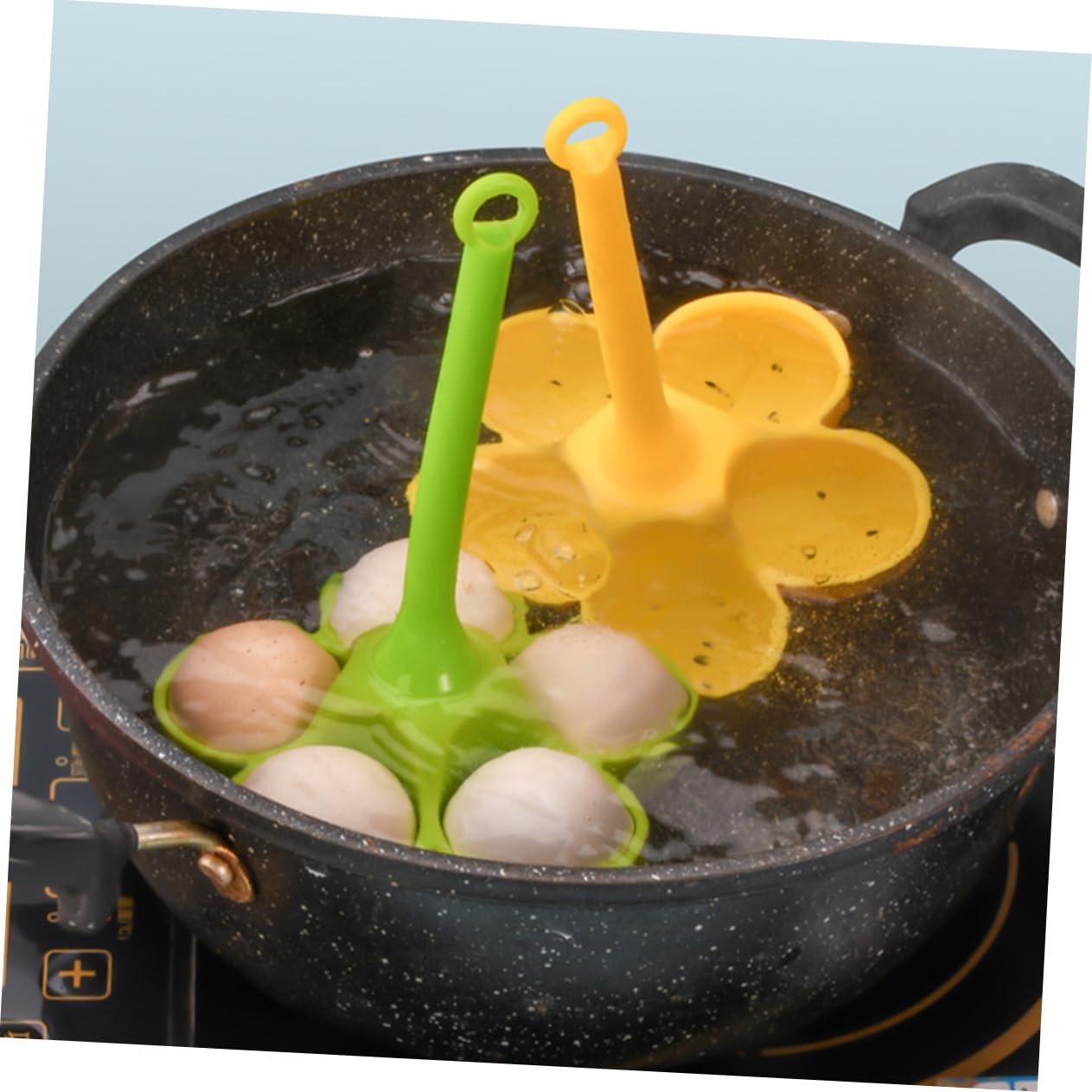 FELTECHELECTR 2 Pcs Silicone Cookers for Poached Flexible Holders for Kitchen Use Ideal for Easy Cooking and Meal Prep