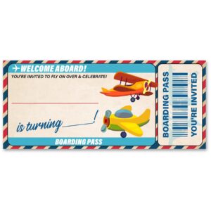 vahatan airplane birthday party invitations 20 pack airplane ticket invitations with envelopes invites cards for birthday party