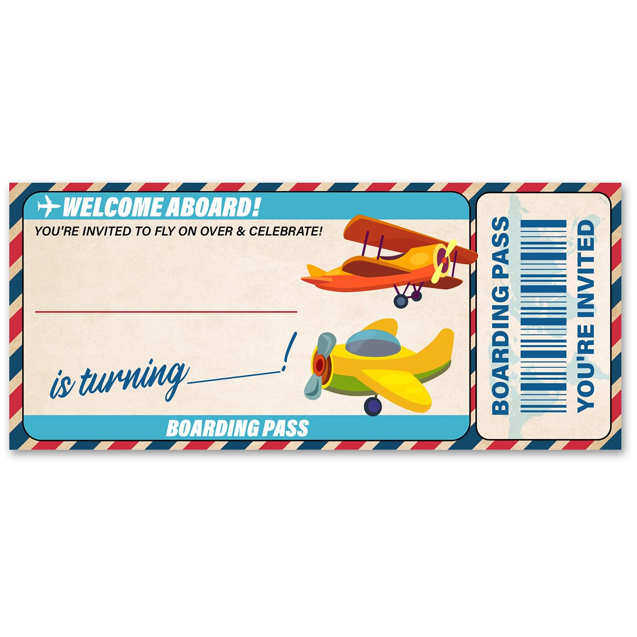 VAHATAN Airplane Birthday Party Invitations 20 Pack Airplane Ticket Invitations with Envelopes Invites Cards for Birthday Party