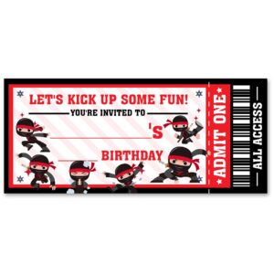 vahatan ninja birthday party invitations 20 pack ninja ticket invitations with envelopes invites cards for birthday party