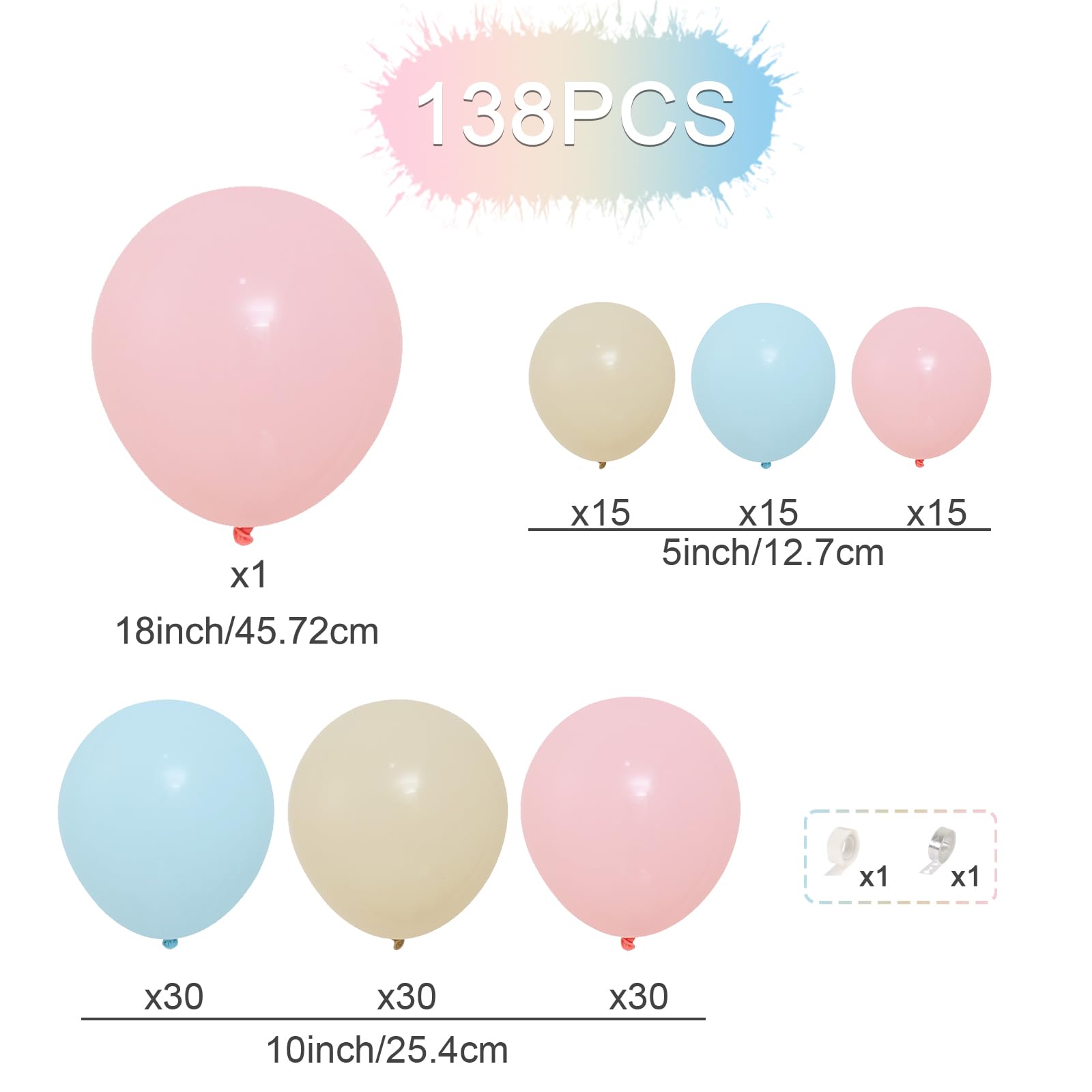 DIY Gender Reveal Party Decorations-138pcs Pink and Blue Balloon Garland Kits for Gender Reveal Balloons Backdrop Wall Birthday Party Supplies Bridal Shower Decor Boy Girl Baby Shower Decorations