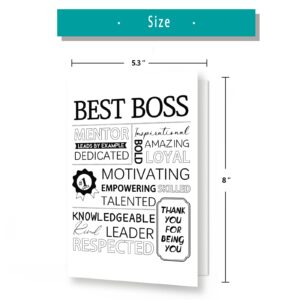 National Boss Day Card Gifts for Office Women Men, Best Boss Ever Card, Happy Boss Day Card from Group, Unique Bosses Day Card from Us Him Her