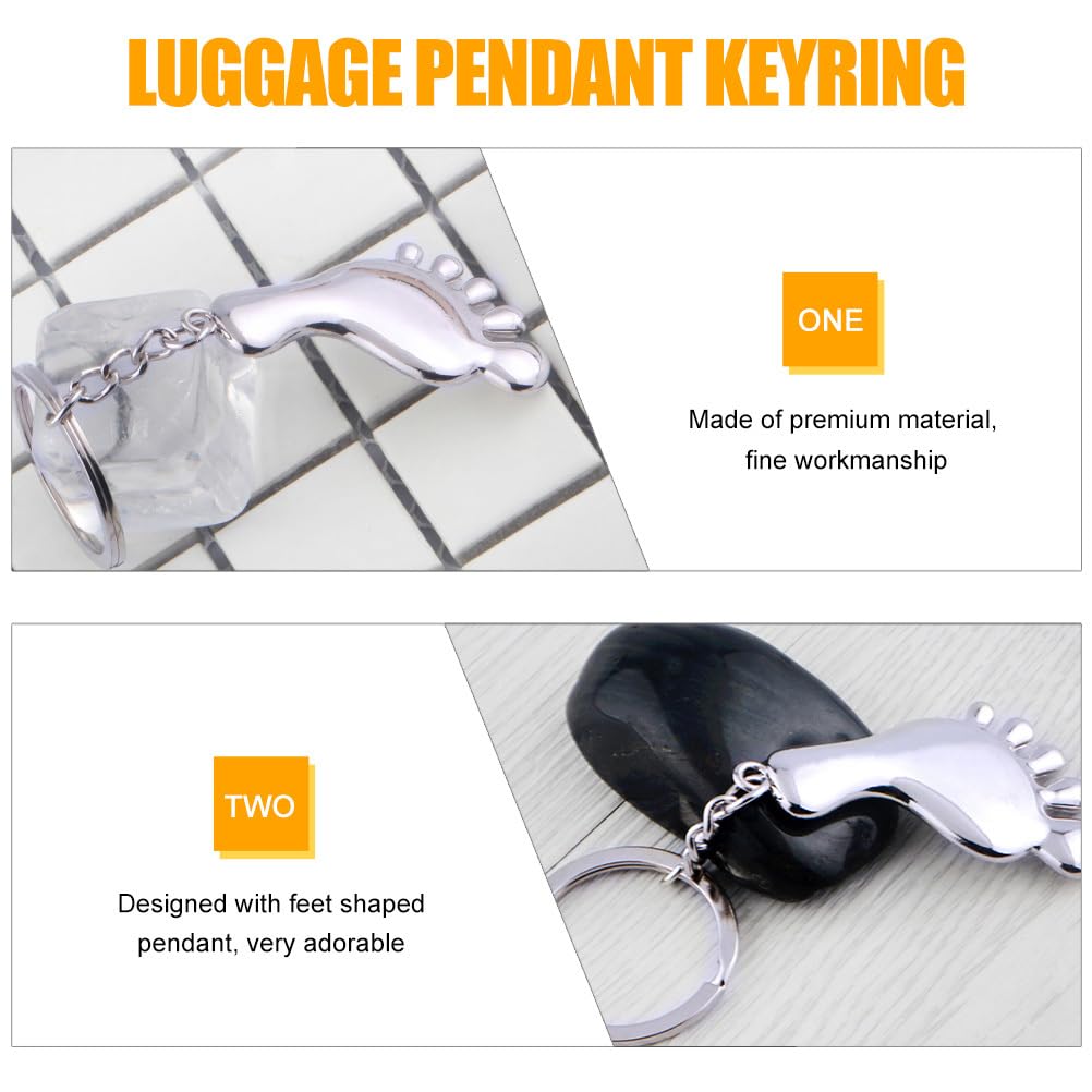 COLLBATH 3pcs Key Chain Car Key Holder Car Key Ring Metal Keychain Friendship Keys Holder Decorative Keyring Foot Shape Keyring Bag Hanging Key Ring Foot Shaped Keychain Footwear Bags Baby