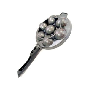 Appam Pan Appam Maker Non Stick Ebelskiver Patra Pancake Mold Appachatty Paniyaram Pan 7 Cavity Paniyarakkal Egg Pan Aluminium Appe Pan with Stainless Steel Lid