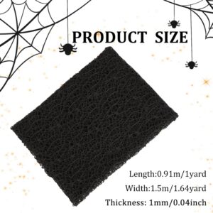 FINGERINSPIRE 1x1.7 Yard Black Spider Web Fabric Halloween Fabric Spider Mesh Polyester Decorative Fabric Garment Accessories for Upholstery Tablecloth Halloween Birthday Party Clothes Decoration