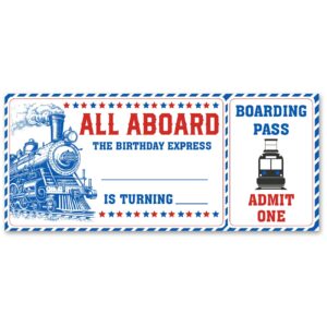 vahatan train birthday party invitations 20 pack retro train ticket invitations with envelopes invites cards for birthday party