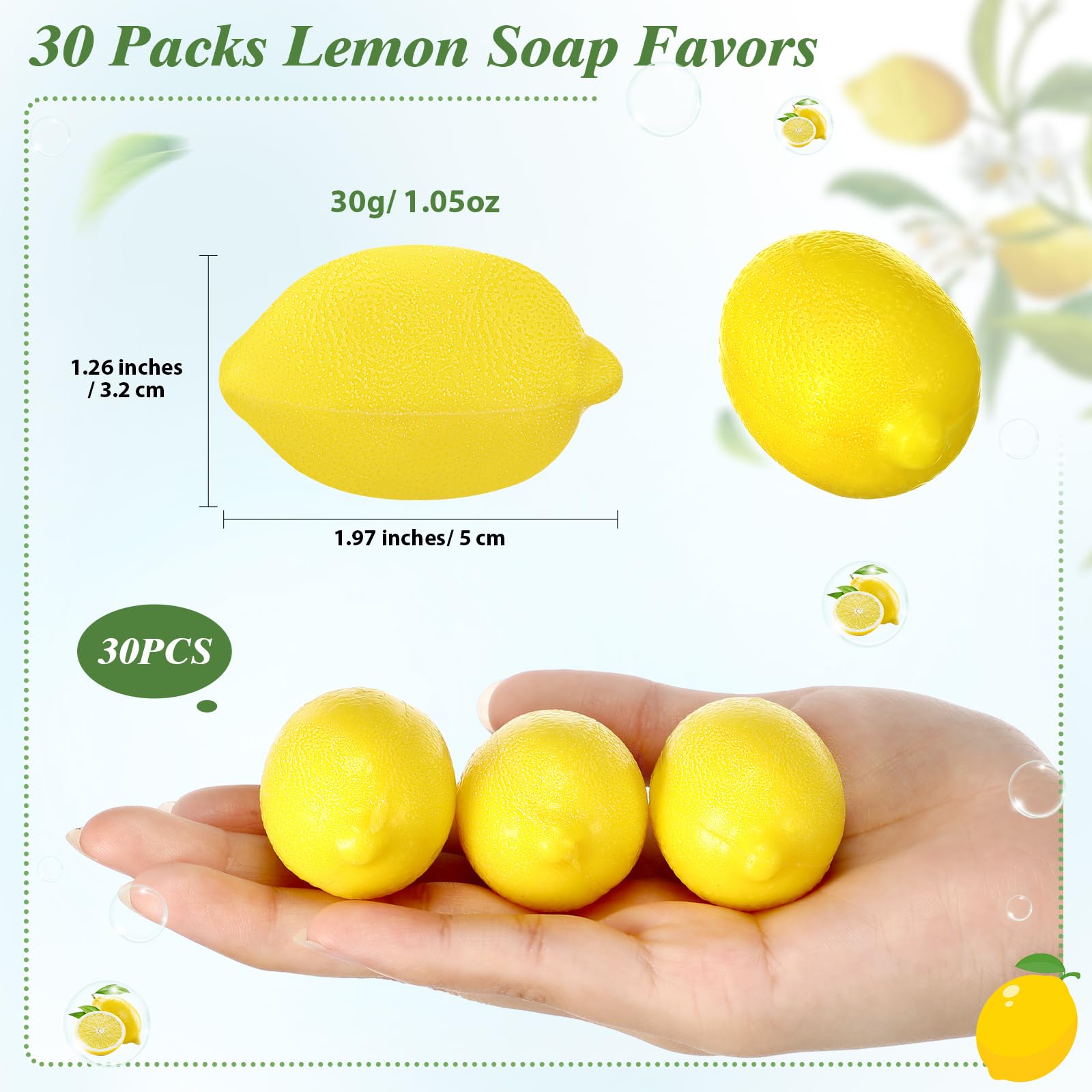 Dansib 30 Pcs Lemon Soap Party Favors Lemon Bridal Shower Favors Lemon Baby Shower Decorations Main Squeeze Themed Lemon Party Gift Lemon Shape Scented Botanical Soap for Wedding