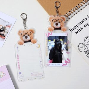 Qusmeiyici 3PCS Photocard Holder Keychain Cute Kpop Photocard Holder Photocard Keychain Cute Card Holder Protective Photo Sleeves Pendant Keychain Keychain ID Card Holder, ID Student Card Holder