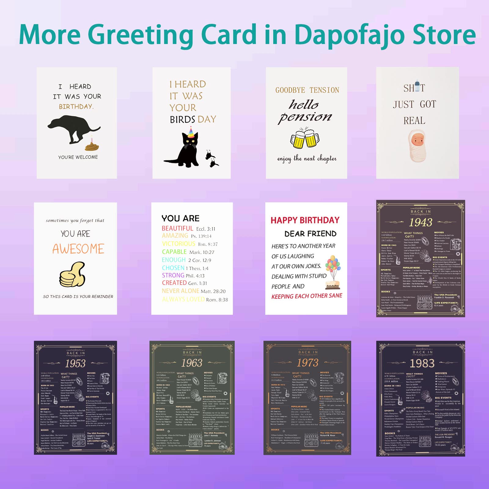 Dapofajo Boss Card, Appreciation Card for Boss, Birthday Card for Boss, Gift for Boss, Happy Boss's Birthday Card