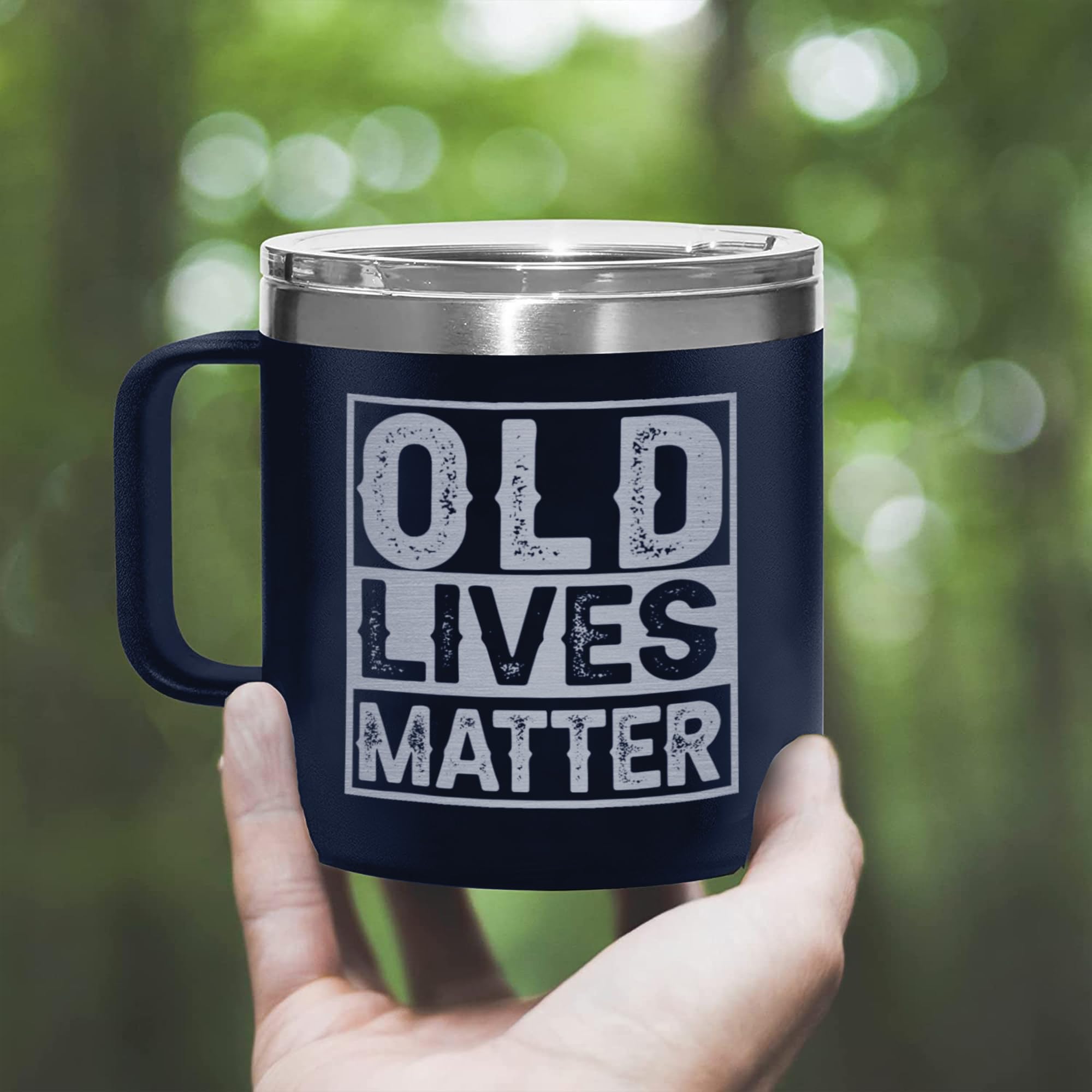 Old Lives Matter Mug Dad Tumbler - Old Man Gifts For Older Men Gag Gifts For Old People Gifts For Elderly Men - Old Lives Matter Cup Old People Birthday Gifts 14oz Stainless Steel Tumbler With Lid