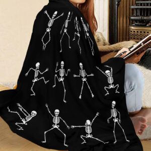 JOOCAR Halloween Skull Skeleton Throw Blanket: Luxury Soft Warm Funny Dance Halloween Dancing Cartoon Fun Joints Party Vintage Throw Blankets for Girls Boys for Sofa Couch Bed Chair 40" x 50"