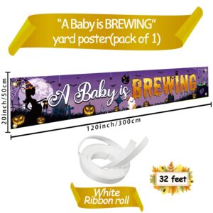 A Baby Is Brewing Yard Banner, A Baby Is Brewing Baby Shower Decorations Halloween Baby Shower Sign Banner Halloween Gender Reveal Party Supplies for Boy and Girl