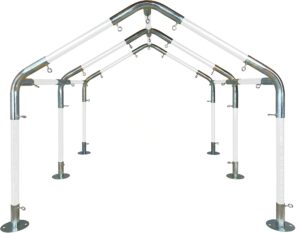 carport kit, 20' x 20' high peak canopy fittings, diy metal carport frame parts, 1-1/2" emt fittings