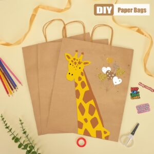 Moretoes 55pcs Brown Paper Bags with Handles, 13x7x17 Inches Large Gift Bags, Gift Bags Kraft Shopping Bags in Bulk for Boutiques, Small Business, Retail Stores, Gifts & Merchandise