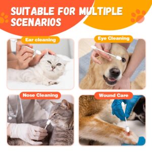 VVHOMIFE Combination of Small and Large Dog Ear Cleaning Swabs, Dog Q Tips. Dog Ear Cleaner to Prevent Accidental Injury to The Ear Canal, Aids to Dog Ear Infection Treatment, Total 125 pcs.