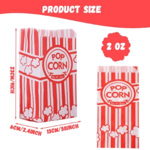 200 Pieces Paper Popcorn Bags 2 oz Pop Corner Bags Individual Servings for Popcorn Machine Party Disposable Pop Corn Storage Christmas Bag Bulk