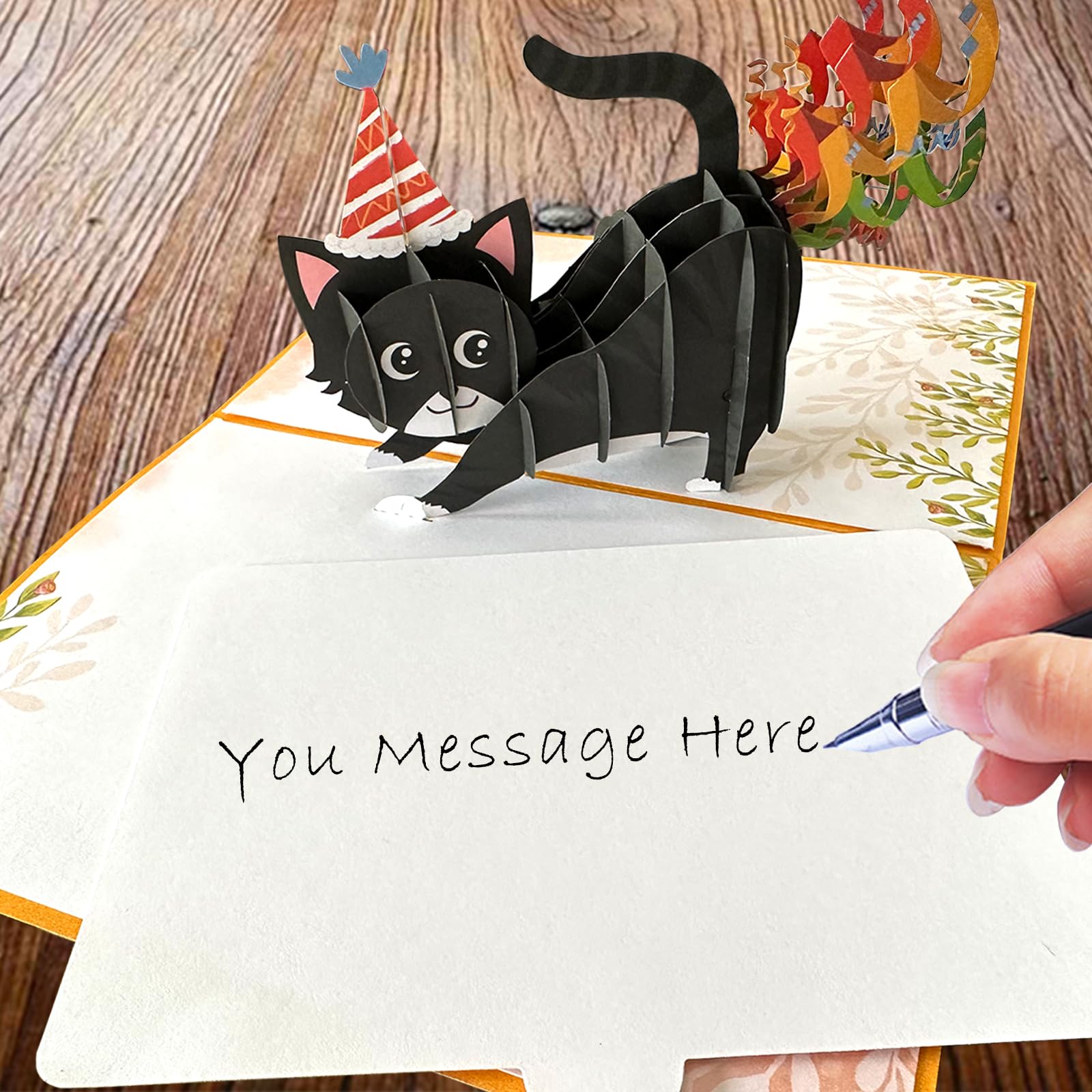 DUBRIX 3D Pop Up Funy Cat Birthday Cards pop up Greeting Cards Happy Birthday gift pop-up card for Animal Lovers, Men, Women, Dad, Husband, Friends, Kids, etc.