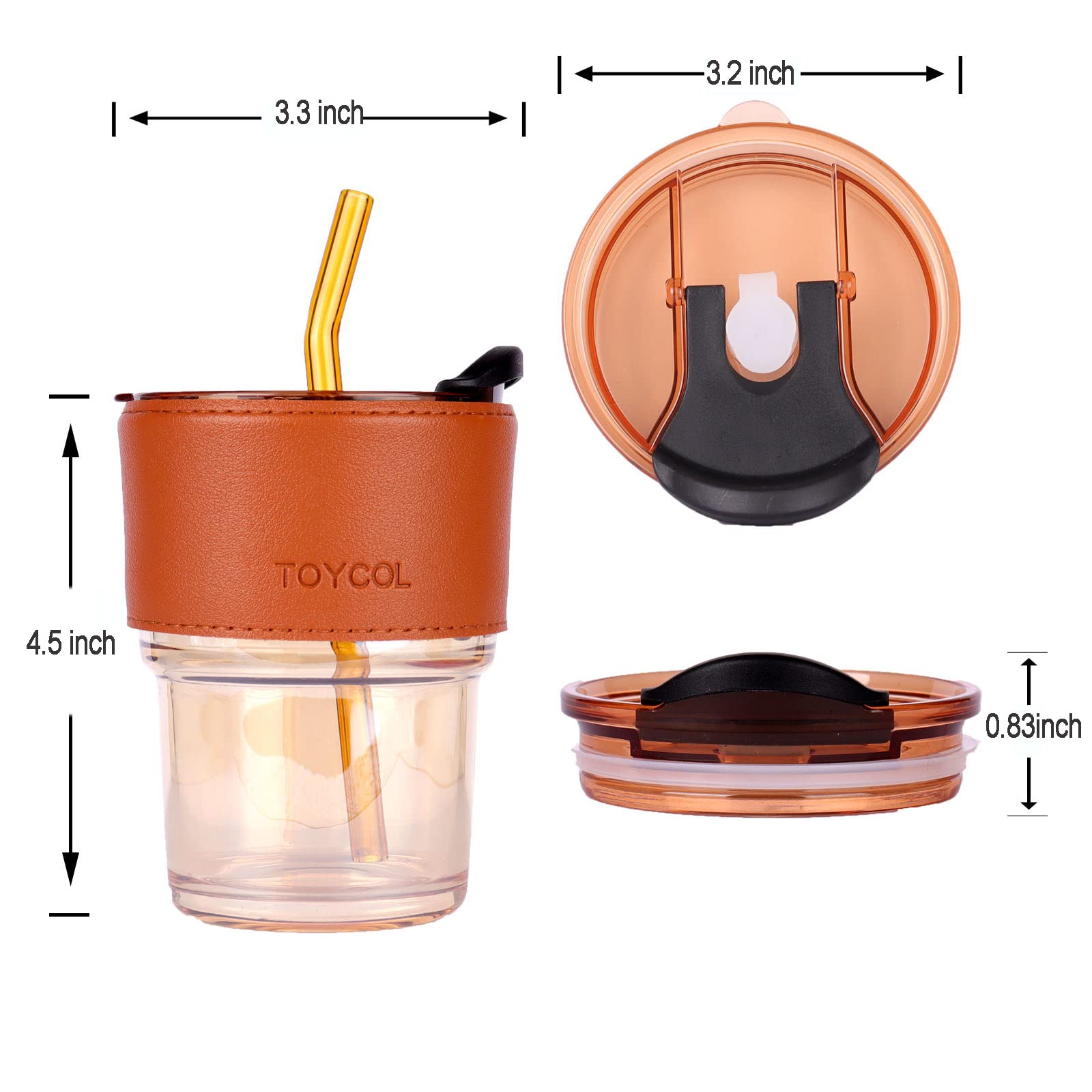 Portable Blender, Type-C Rechargeable Travel Juicer Cup + Glass Tumbler with Straw and Lid