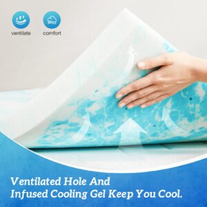 Mattress Topper Full - 3 Inch Memory Foam Cooling Gel Swirl Infused Bed Topper for Back Pain, CertiPUR-US Certified