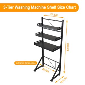 Virgorack Multifunctional Storage Three-Tier Adjustable Height Laundry Room Shelf Space Saving Organizer