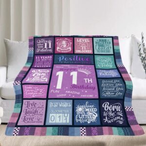 Hudodmn Gifts for 11 Year Old Girl, 11 Year Old Girls Gifts Ideas, 11 Year Old Girl Birthday Gifts, Birthday Gifts for 11 Year Old Girls, 11th Birthday Decorations for Girls Throw Blanket 60"X50"