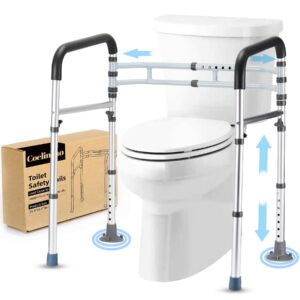 fsa/hsa eligible toilet safety rail - adjustable detachable medical toilet safety frame for elderly, heavy duty toilet handles for elderly and handicap toilet safety rails, toilet bars fits most toile