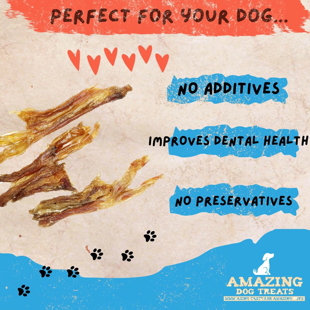 Amazing Dog Treats - Wishbone Beef Tendon - 60 Count - Meaty Thick Bully Tendon Dog Chews - Long Lasting Beef Tendons for Dogs - Best Bully Stick Tendons - No Hide Dog Chew