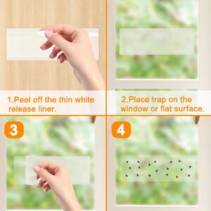 Window Fly Traps Indoor Clear 30 Pack, Sticky Window Fly Paper Strips Indoor Fly Catchers Flypaper for Home