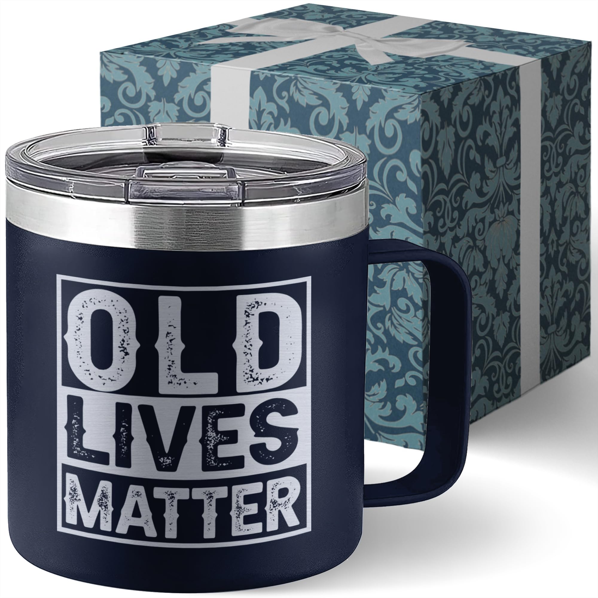 Old Lives Matter Mug Dad Tumbler - Old Man Gifts For Older Men Gag Gifts For Old People Gifts For Elderly Men - Old Lives Matter Cup Old People Birthday Gifts 14oz Stainless Steel Tumbler With Lid