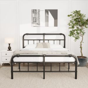 Bednowitz King-Bed-Frame-with-Headboard and Footboard, 18 Inch High Metal Platform King-Size-Bed-Frame, 4000 Lbs Heavy Duty Steel Slats Support, No Box Spring Needed, Noise Free