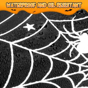 3Pcs Halloween Tablecloths Plastic Spiderweb Tablecloth Disposable Spider Web Table Cloth Rectangle Black Table Cover for Halloween Holiday Party Home Haunted House Decorations,54 x 72 Inch