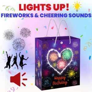 MAGICAL BAG Light & Sound Birthday Gift Bags with Fireworks & Cheering, Birthday Bags for Wife, Husband, Him, Her, Women, Men & More, Music Gift Bag Medium Size