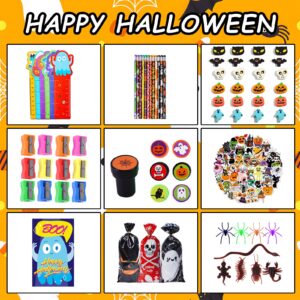 436 Pcs 24 Pack Assorted Halloween Stationery Set, Halloween Party Favors for Kids, Halloween Classroom Prizes Supplies Goodie Bag Stuffers Fillers, Including Halloween Themed Assorted Stationery