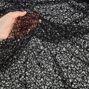 FINGERINSPIRE 1x1.7 Yard Black Spider Web Fabric Halloween Fabric Spider Mesh Polyester Decorative Fabric Garment Accessories for Upholstery Tablecloth Halloween Birthday Party Clothes Decoration