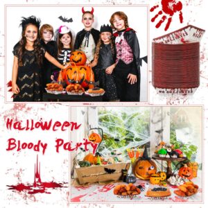 Suttmin 100 Pcs Halloween Paper Food Trays Halloween Party Supplies 2lb Nacho Trays Spider Pirate Bloody Halloween Disposable Serving Trays Food Containers Trick or Treat(Bloody)