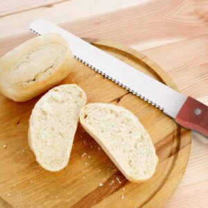 HTBMALL Bread Knife, Chef Serrated Bread Knife For Home Kitchens 10 Inch, Stainless steel Bread Knife, wooden knife handle