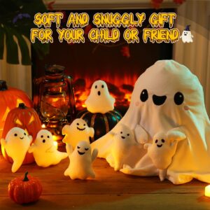 Liliful 16 Inch Ghost Plush Toy Sets Adorable Ghost Stuffed Animal Mommy Pillow with 7 Cute Plush Babies Soft Funny White Ghost Plushies Gift for Christmas Boys Girls Birthday Holiday(Smile)