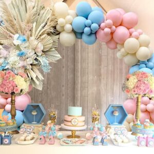 DIY Gender Reveal Party Decorations-138pcs Pink and Blue Balloon Garland Kits for Gender Reveal Balloons Backdrop Wall Birthday Party Supplies Bridal Shower Decor Boy Girl Baby Shower Decorations